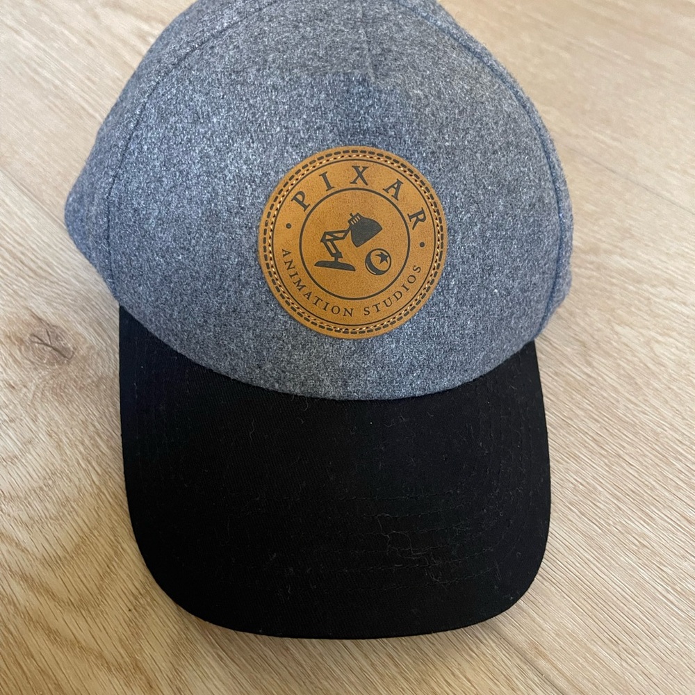 Disney Pixar Animation Studios Hat Cap Gray Felted Wool Blend Adjustable Strap